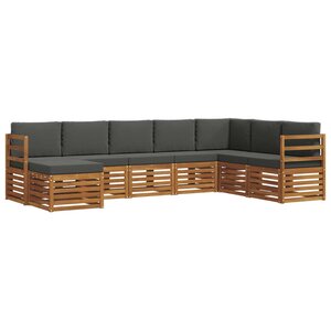 vidaXL Ensemble de canapés d'extérieur 8 pc Naturel et Anthracite