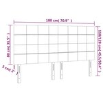 vidaXL Tête de lit à LED Gris clair 180x5x118/128 cm Velours