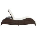 vidaXL Chaise longue avec coussin Résine tressée Marron