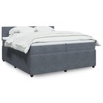 vidaXL Sommier à lattes de lit et matelas Gris foncé 200x200cm Velours