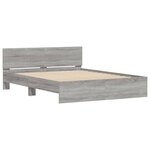 vidaXL Cadre de lit avec LED sans matelas sonoma gris 160x200 cm