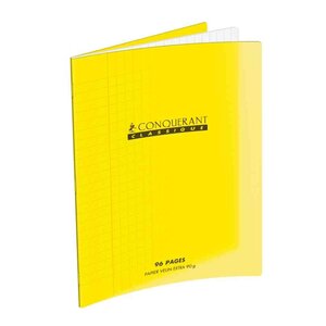 Cahier couverture polypro 240 x 320 mm 96 pages 90g seyès Jaune CONQUÉRANT