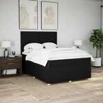 vidaXL Sommier à lattes de lit avec matelas Noir 140x200 cm Tissu