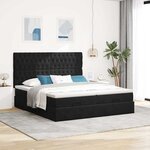 VidaXL Cadre de lit ottoman avec matelas noir 200x200cm velours