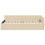 vidaXL Cadre de lit d'angle Crème 90 cm x 200 cm Velours