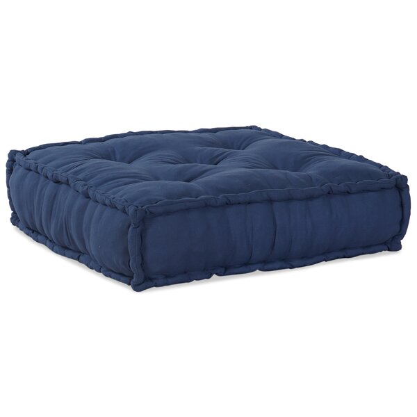 vidaXL Pouffe Indigo Tissu (100  coton) 70 x 70 x 36 cm Pouffe Indigo
