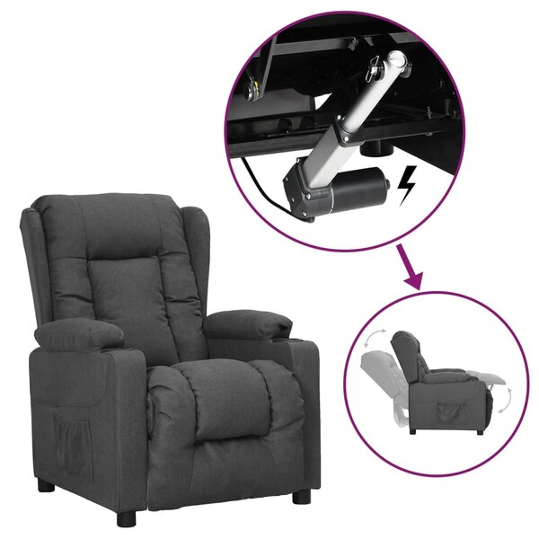 vidaXL Fauteuil Gris foncé Tissu
