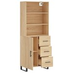 vidaXL Buffet haut Chêne sonoma 69 5x34x180 cm Bois d'ingénierie