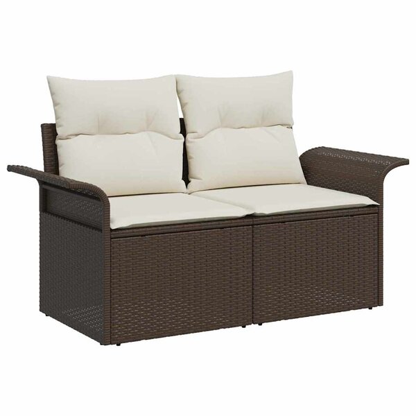 vidaXL Canapé de jardin avec coussin Marron 141 x 62 x 69 cm polyrotin