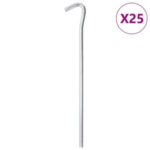 vidaXL Piquets de tente 25 Pièces 23 cm Ø7 mm acier galvanisé