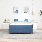 vidaXL Lit à ressorts Bleu 160 x 200 cm Tissu en velours côtelé