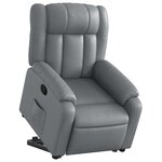 vidaXL Fauteuil inclinable Gris Similicuir