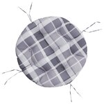vidaXL Coussin rond motif à carreaux gris Ø 60 x11 cm tissu oxford