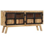vidaXL Buffet marron et noir 160x30x76 cm bois massif de manguier