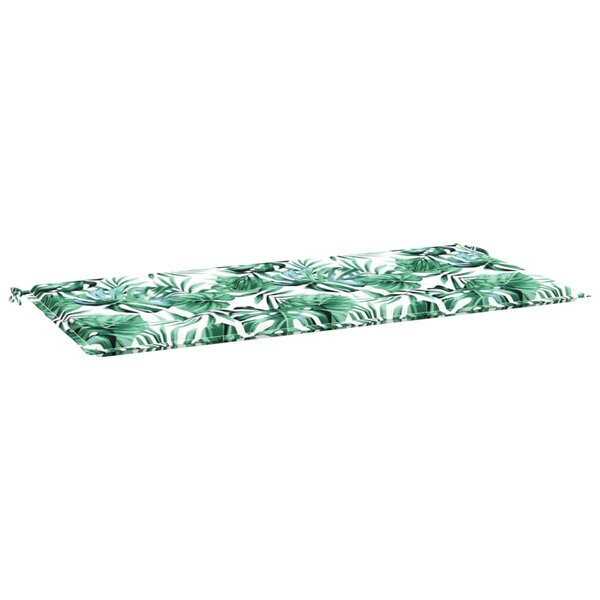 vidaXL Coussin de banc de jardin motif de feuilles 120x50x3 cm