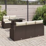 vidaXL Ensemble de canapé de jardin 6 Pièces Marron polyrotin
