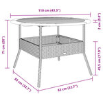 vidaXL Table de jardin et dessus en bois d'acacia noir résine tressée