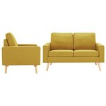 vidaXL Ensemble de canapés 2 Pièces Tissu Jaune