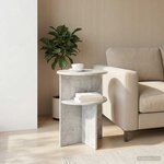 vidaXL Table d'appoint Gris béton Ø 39 5 x 55 cm Bois d'ingénierie