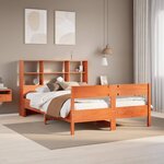 vidaXL Lit bibliothèque sans matelas cire marron 140x190 cm pin massif