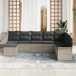 vidaXL Ensemble de canapé de jardin 8 Pièces Gris clair polyrotin