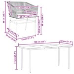 vidaXL Ensemble à manger jardin coussins 7 Pièces gris poly rotin verre