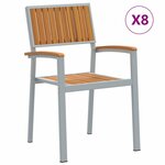 vidaXL Chaise de jardin 8 Pièces Marron 56 x 57 x 87 cm