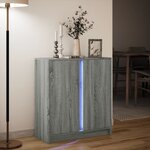 vidaXL Buffet avec LED sonoma gris 77x34x85 cm bois d'ingénierie