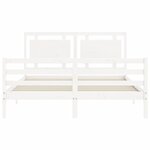 vidaXL Cadre de lit sans matelas blanc 160x200 cm bois massif
