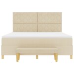 vidaXL Lit à Sommier avec Matelas & Banc Crème 180x200 cm Tissu