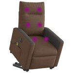 vidaXL Fauteuil inclinable de massage électrique Marron Tissu