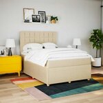 vidaXL Sommier à lattes de lit avec matelas Crème 160x200 cm Tissu