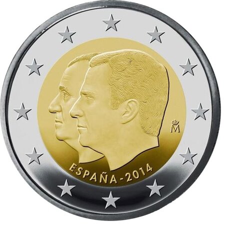 Pièce de monnaie 2 euro commémorative Espagne 2014 – Roi Philippe VI