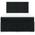 vidaXL Sommier à lattes de lit avec matelas Noir 160x200 cm Tissu