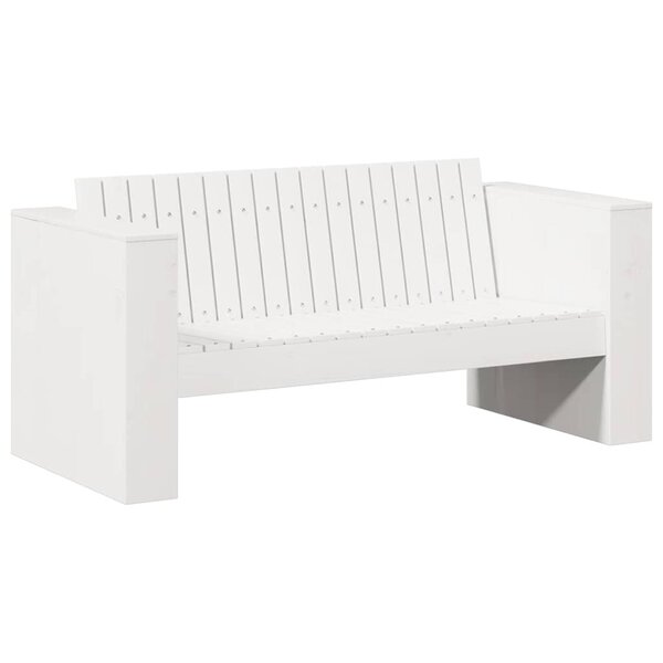 vidaXL Canapé de jardin Blanc 134 x 60 x 62 cm Bois massif en pin