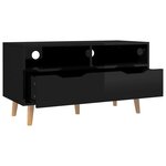 vidaXL Meuble TV noir brillant 90x40x48 5 cm bois d'ingénierie