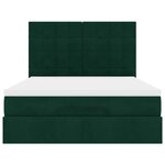 vidaXL Cadre de lit ottoman avec matelas vert foncé 140x190 cm velours