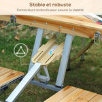 Table de camping jardin pique-nique pliante en bois avec 4 sieges