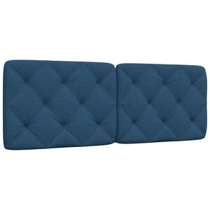 vidaXL Coussin de tête de lit bleu 120 cm tissu