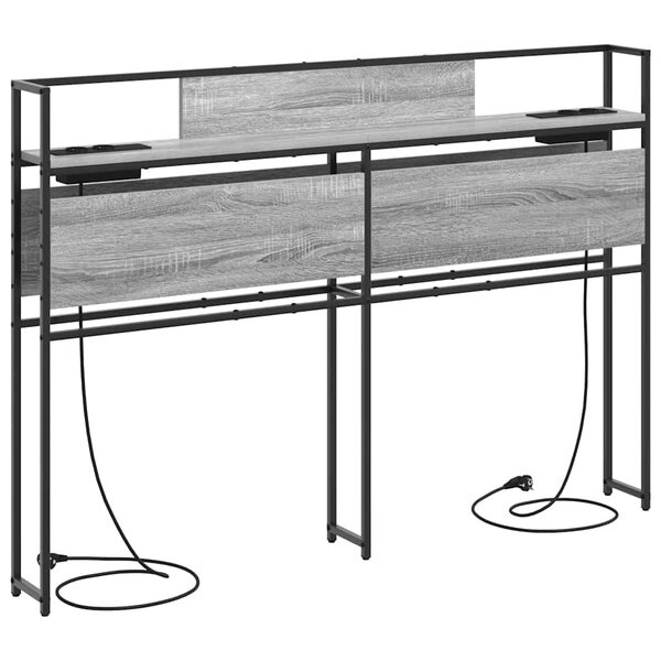 vidaXL Tête de lit de rangement Sonoma gris 160 cm Bois d'ingénierie