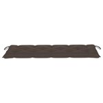 vidaXL Banc de jardin avec coussin taupe 150 cm Teck massif