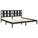 vidaXL Cadre de lit Noir Bois de pin massif 200x200 cm