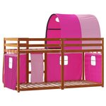 vidaXL Lit superposé sans matelas rose 80x200 cm bois de pin massif