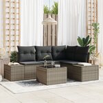vidaXL Ensemble de Canapé de Jardin 4 Pièces avec Coussins Noir Poly Rattan