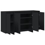 vidaXL Buffet Noir 135 x 41 x 69 cm Bois d'ingénierie