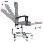 vidaXL Fauteuil inclinable de bureau Gris clair Tissu