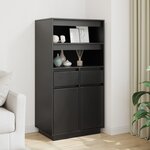 vidaXL Buffet haut Noir 60x40x116 5 cm Bois massif de pin
