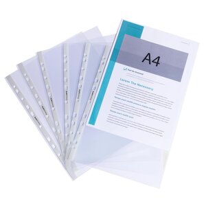 Sachet De 100 Pochettes Perforées Polypropylène Lisse Premium - A4 - Cristal - X 10 - Exacompta