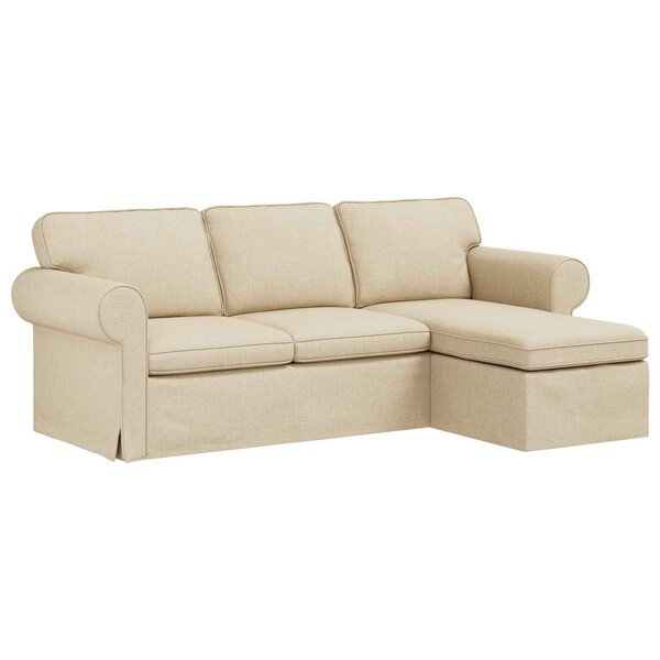 vidaXL Canapé Crème 215 x 138 x 80 cm tissu