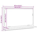 Miroir de salle de bain vidaXL en chêne noir 60x10 5x37 cm en bois reconstitué